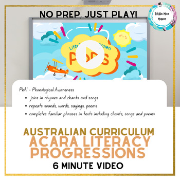 Preview of Literacy Progressions Video Australian Curriculum ACARA Phonological Awareness 1