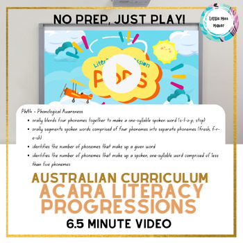 Preview of Literacy Progressions Video Australian Curriculum ACARA Phonological Awareness 4