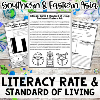 Preview of Literacy Rates & Standards of Living Southern & Eastern Asia (SS7E9, SS7E9a)