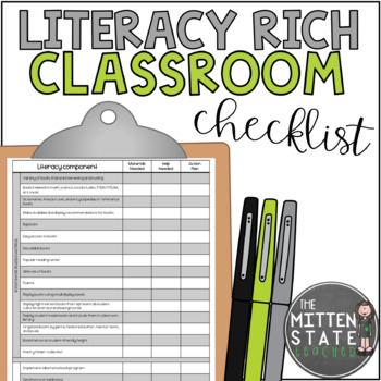 Preview of Literacy Rich Classroom: A Print Rich Environment Checklist