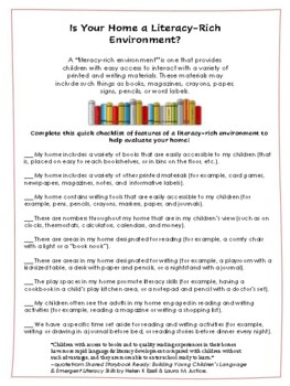 Preview of Literacy-Rich Home Checklist