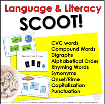 Preview of Scoot Task Card Games - First Grade Language and Literacy