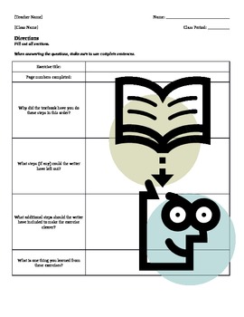 Preview of Literacy Skill: Sequential Instructions Graphic Organizer