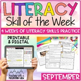 Literacy Skill of the Week | September Reading Passages