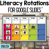 Literacy Station Rotations Chart for Google Slides TM | EDITABLE | in English