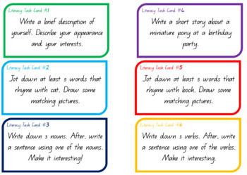 Preview of Literacy Task Cards (18)