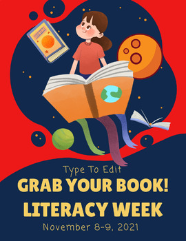 Preview of Literacy Week, Literacy Club Flyers (4) Fully Customize your Flyer Ready to Edit