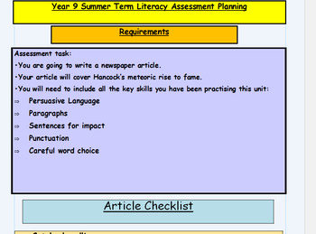 Preview of Literacy Workbook - 'How to Write a Persuasive Article'(US Grade 8 or UK Year 9)