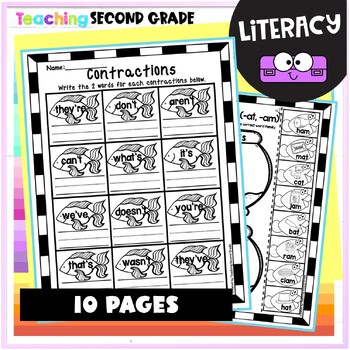 literacy worksheets by teaching second grade teachers pay teachers