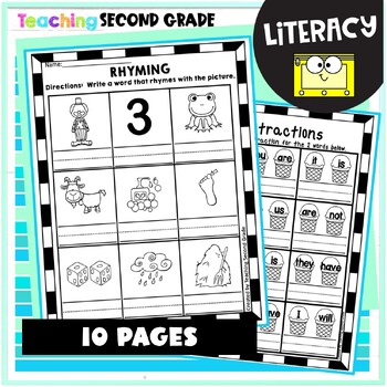 literacy worksheets by teaching second grade teachers pay teachers