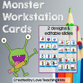 Monster Theme Classroom Decor Workstation Cards