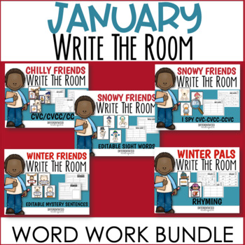 Preview of Literacy Write the Room Bundle - January/Winter