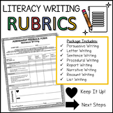 Literacy Writing Rubric Bundle - 8 Rubrics Included