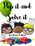 Literacy and Math Activities: Pop It and Solve It