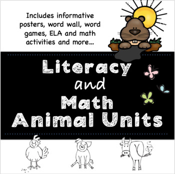 Preview of Literacy and Math Animal Units