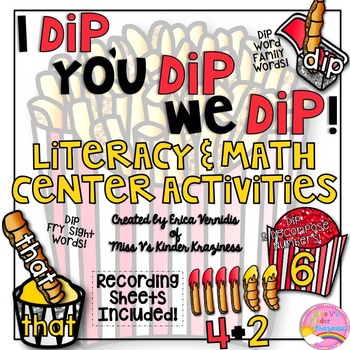 Preview of Literacy and Math Center Activities: I Dip, You Dip, We Dip!