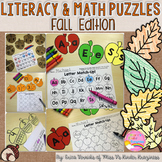 Literacy and Math Center Puzzles: Fall Edition