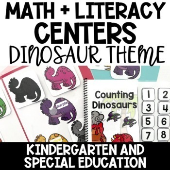 Literacy and Math Centers For Early Learners-Dinosaur Themed