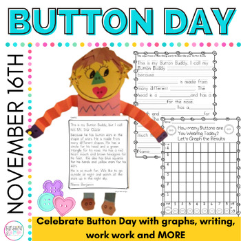 Preview of Celebrate Button Day with These Literacy and Math Centers for 1st Grade