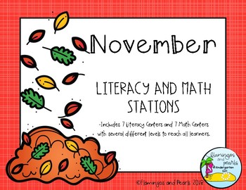 Literacy and Math Stations Kindergarten November | TpT
