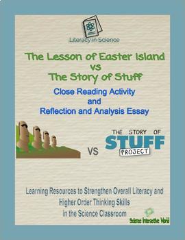 Preview of Easter Island vs The Story of Stuff Close Reading and Reflection Essay