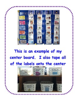 Preview of Literacy/Reading Center Labels