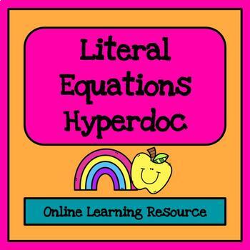 Preview of Literal Equations 5 E's Hyperdoc - Online Learning Resource