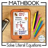 Literal Equations Activity | Mathbook