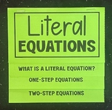 Literal Equations Foldable Notes