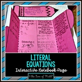 Literal Equations Foldable Page