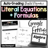 Literal Equations Google Forms Homework
