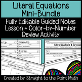 Literal Equations Guided Notes Lesson | Homework | Color b