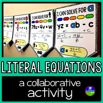 Preview of Literal Equations Math Pennant Activity
