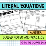 Literal Equations Notes