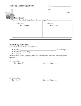 Preview of Literal Equations Notes / Learning Ladder