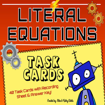 Preview of Literal Equations Task Cards