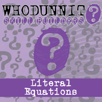 Preview of Literal Equations Whodunnit Activity - Printable & Digital Game Options