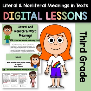 Preview of Literal & Nonliteral Meanings 3rd Grade Literacy Google Slides | Guided Reading