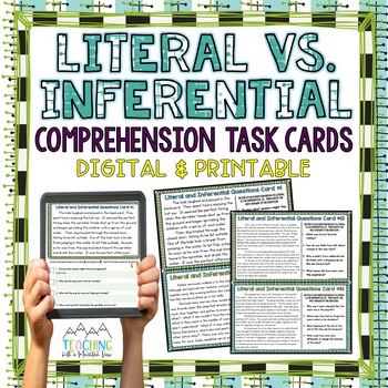 Preview of Literal Vs. Inferential Comprehension Task Cards
