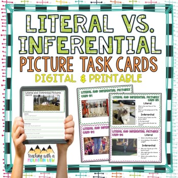 literal vs inferential pictures task cards inference in pictures