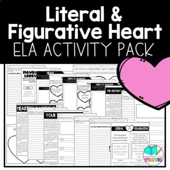 Preview of Literal and Figurative Heart ELA Reading and Writing Activity Pack