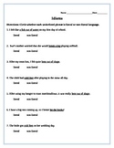 Literal and Nonliteral Worksheets