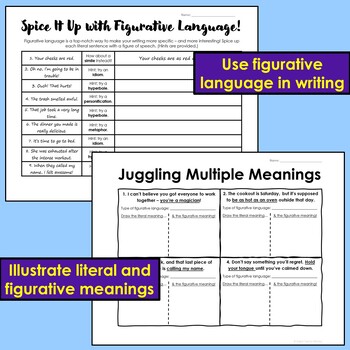 Literal vs Figurative Language Practice - Printable & Digital | TPT