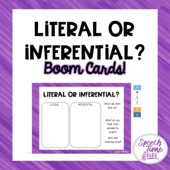 Preview of Literal vs. Inferential? Boom Cards™️