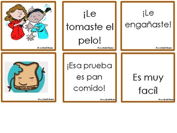 Literal vs. nonliteral matching game (Idioms) SPANISH by Jumbi Mama
