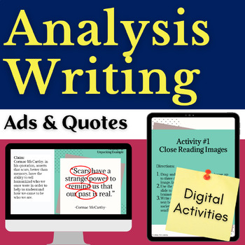 Preview of Literary Analysis Close Reading & Essay Writing Activities
