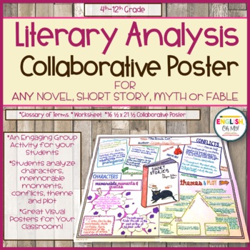 Preview of Literary Analysis Collaborative Poster for Novels, Short Stories, Fables