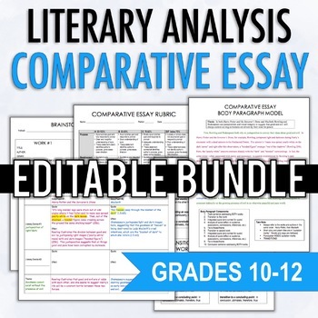 Preview of Literary Analysis Comparative Essay Unit - EDITABLE