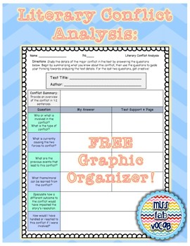 Preview of Literary Conflict: Graphic Organizer