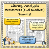 Literary Analysis Crosswords with Doodles Bundle